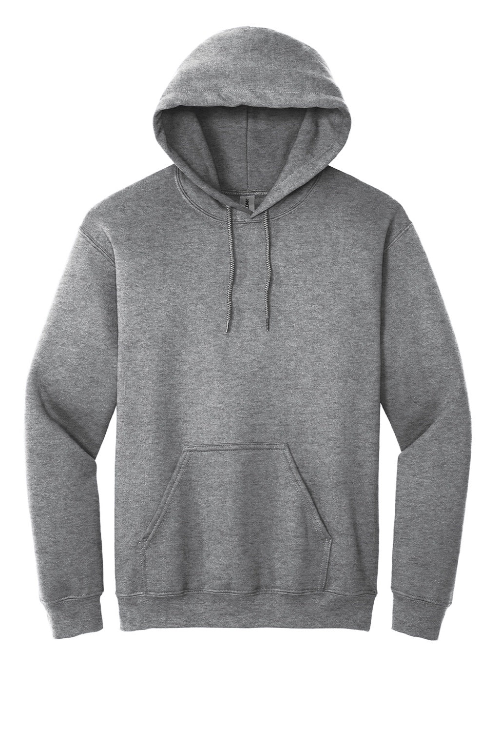Gildan 18500 Mens Pill Resistant Hooded Sweatshirt Hoodie w/ Pouch Pocket Heather Graphite Grey Flat Front