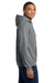 Gildan 18500 Mens Pill Resistant Hooded Sweatshirt Hoodie w/ Pouch Pocket Heather Graphite Grey Model Side