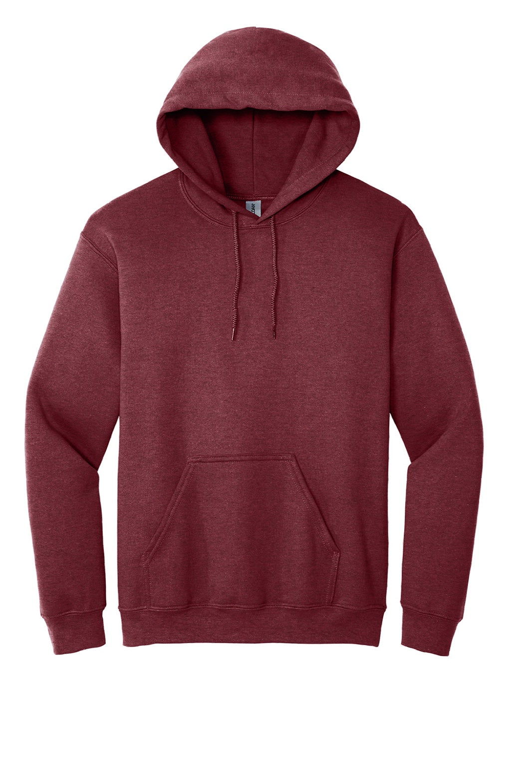 Gildan 18500 Mens Pill Resistant Hooded Sweatshirt Hoodie w/ Pouch Pocket Heather Dark Maroon Flat Front