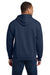 Gildan 18500 Mens Pill Resistant Hooded Sweatshirt Hoodie w/ Pouch Pocket Heather Dark Navy Blue Model Back