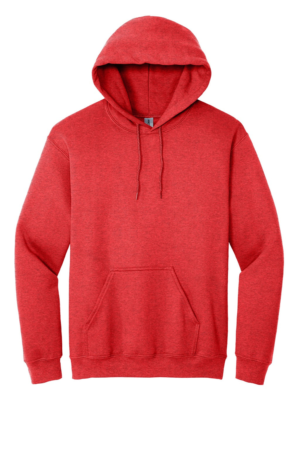 Gildan 18500 Mens Pill Resistant Hooded Sweatshirt Hoodie w/ Pouch Pocket Heather Scarlet Red Flat Front