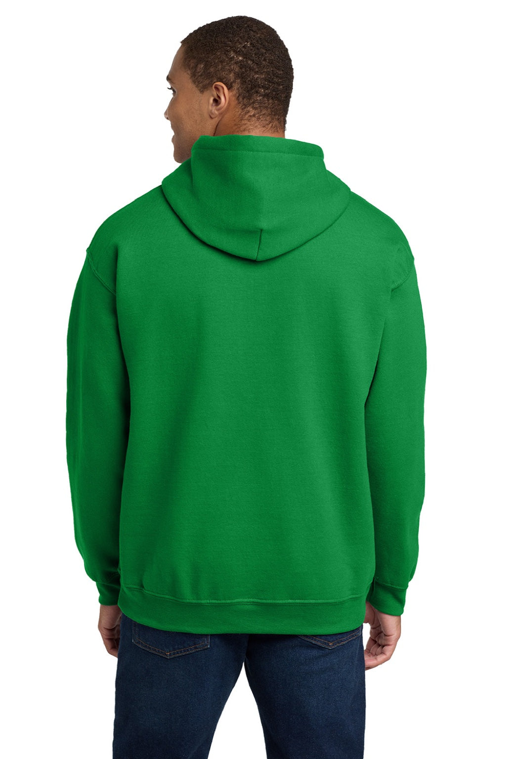 Gildan 18500 Mens Pill Resistant Hooded Sweatshirt Hoodie w/ Pouch Pocket Irish Green Model Back