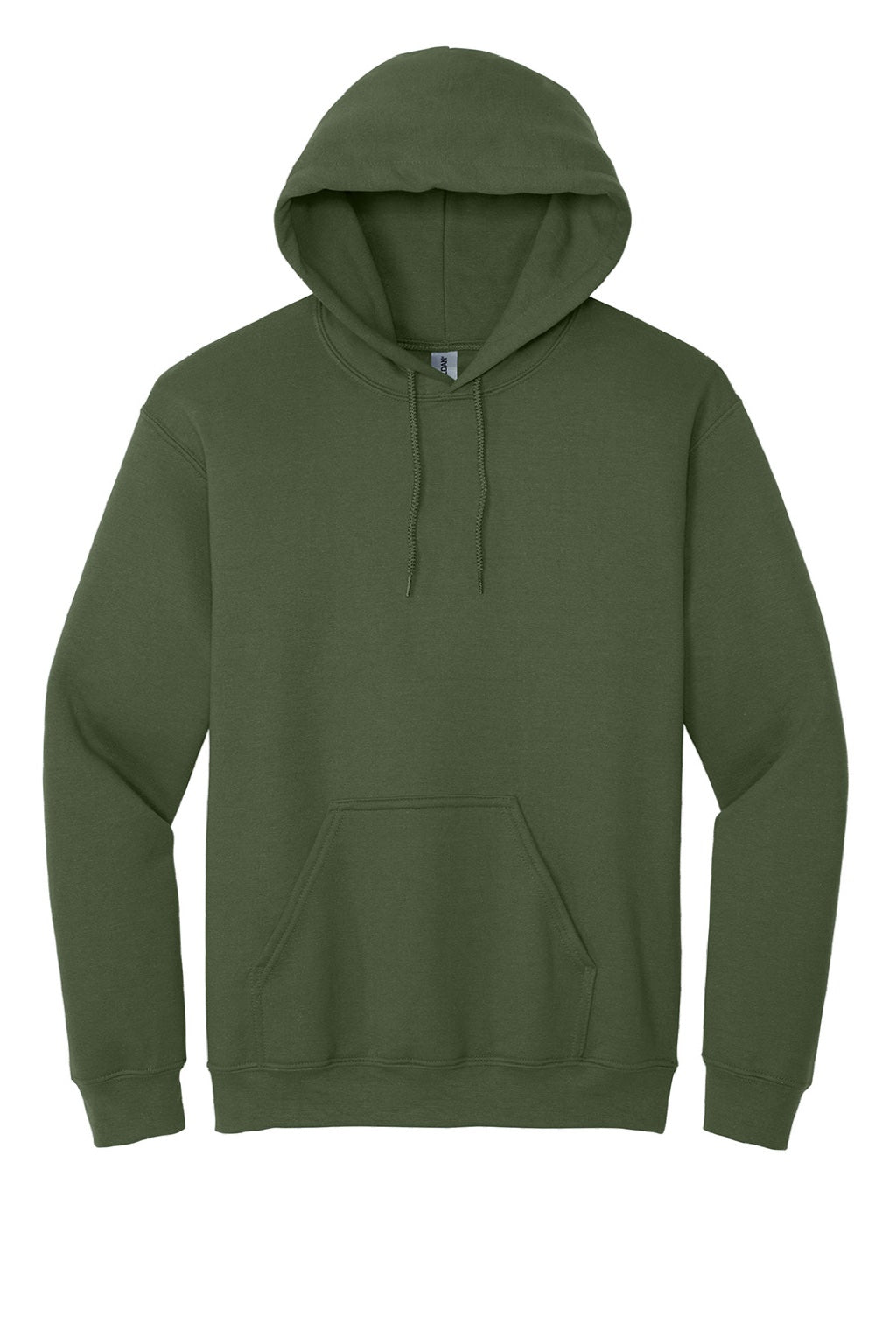 Gildan 18500 Mens Pill Resistant Hooded Sweatshirt Hoodie w/ Pouch Pocket Military Green Flat Front