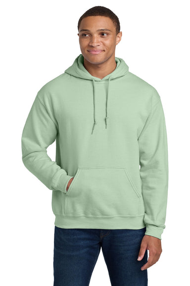 Gildan 18500 Mens Pill Resistant Hooded Sweatshirt Hoodie w/ Pouch Pocket Mint Green Model Front