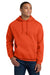 Gildan 18500 Mens Pill Resistant Hooded Sweatshirt Hoodie w/ Pouch Pocket Orange Model Front