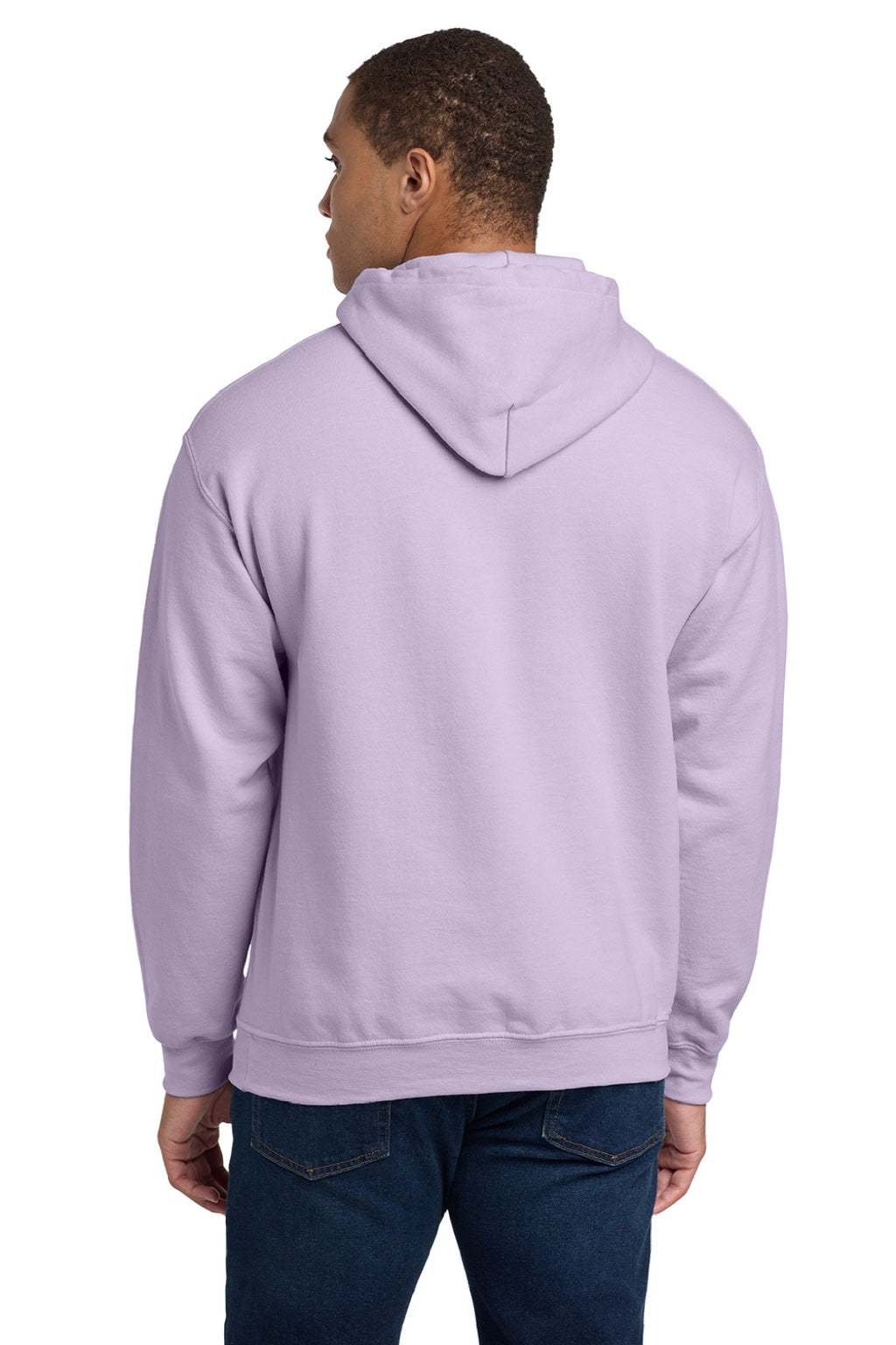 Gildan 18500 Mens Pill Resistant Hooded Sweatshirt Hoodie w/ Pouch Pocket Orchid Purple Model Back