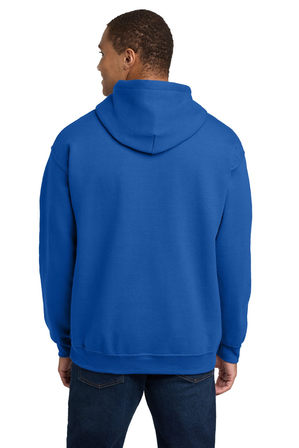 Gildan 18500 Mens Pill Resistant Hooded Sweatshirt Hoodie w/ Pouch Pocket Royal Blue Model Back