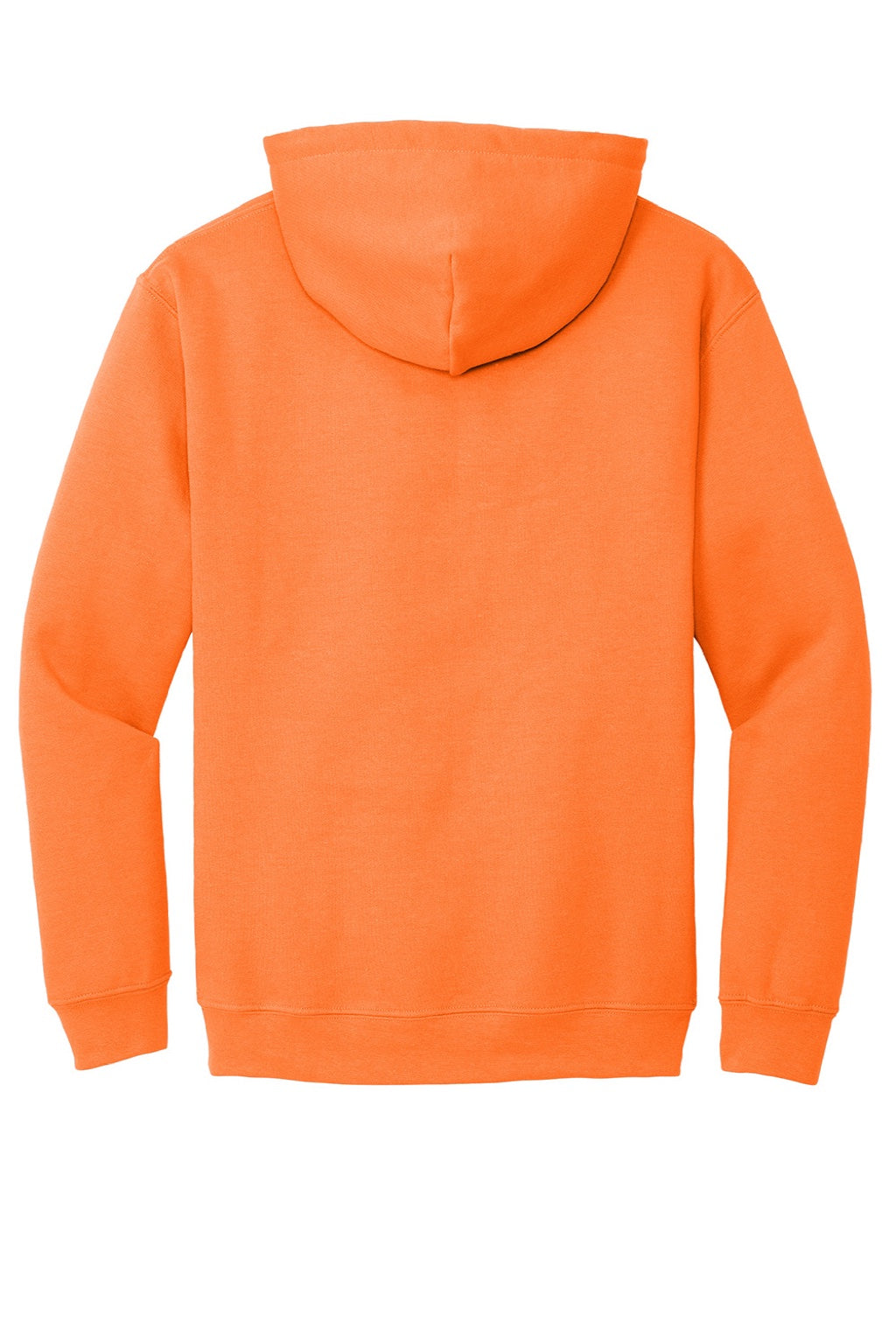 Gildan 18500 Mens Pill Resistant Hooded Sweatshirt Hoodie w/ Pouch Pocket Safety Orange Flat Back