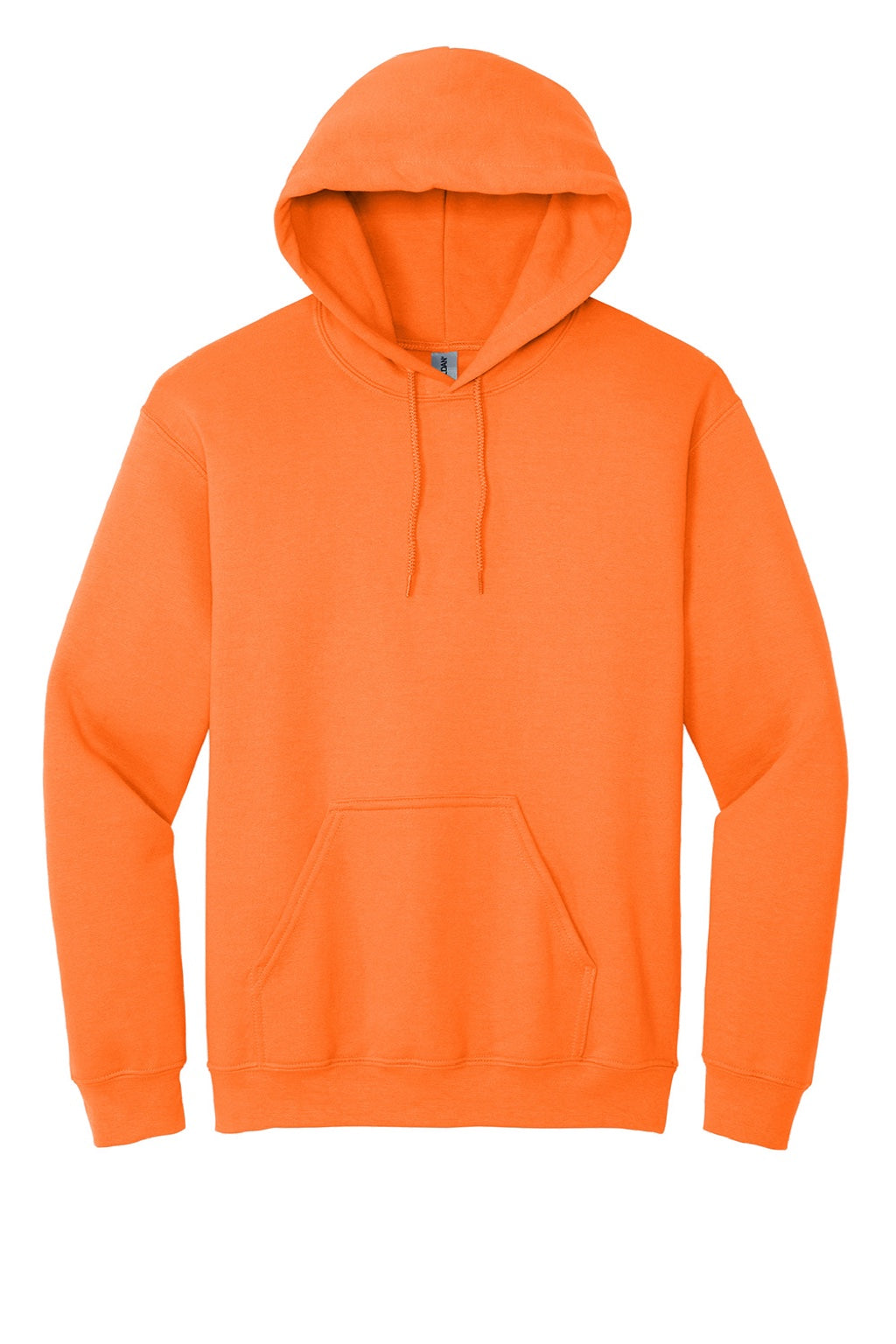 Gildan 18500 Mens Pill Resistant Hooded Sweatshirt Hoodie w/ Pouch Pocket Safety Orange Flat Front