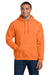 Gildan 18500 Mens Pill Resistant Hooded Sweatshirt Hoodie w/ Pouch Pocket Safety Orange Model Front
