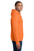 Gildan 18500 Mens Pill Resistant Hooded Sweatshirt Hoodie w/ Pouch Pocket Safety Orange Model Side