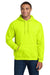 Gildan 18500 Mens Pill Resistant Hooded Sweatshirt Hoodie w/ Pouch Pocket Safety Green Model Front