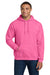 Gildan 18500 Mens Pill Resistant Hooded Sweatshirt Hoodie w/ Pouch Pocket Safety Pink Model Front