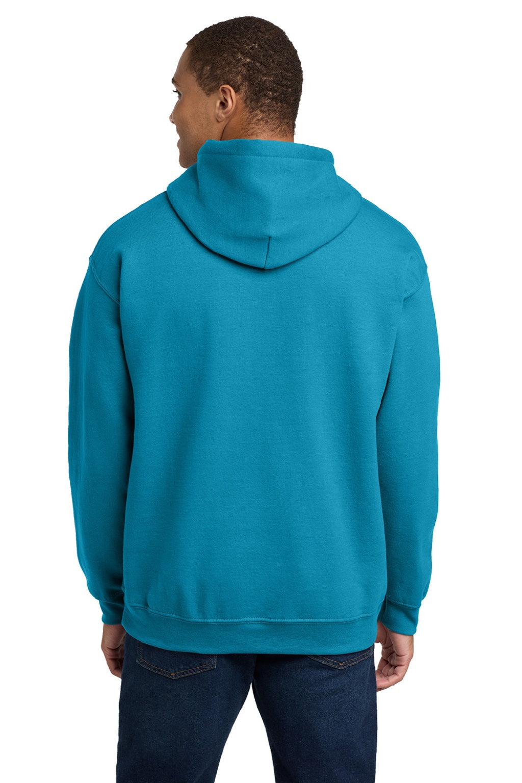 Gildan 18500 Mens Pill Resistant Hooded Sweatshirt Hoodie w/ Pouch Pocket Sapphire Blue Model Back
