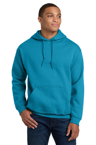 Gildan 18500 Mens Pill Resistant Hooded Sweatshirt Hoodie w/ Pouch Pocket Sapphire Blue Model Front