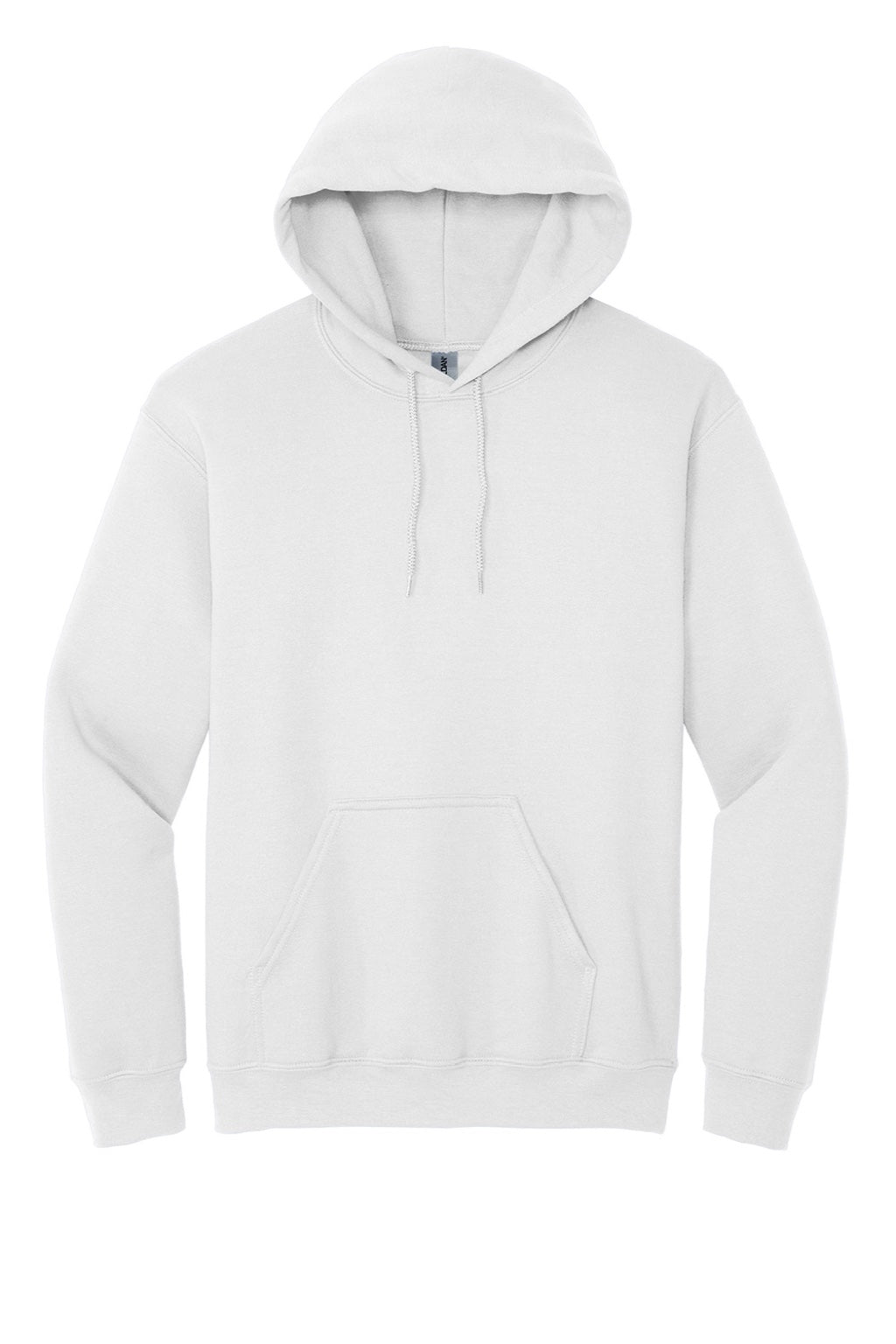 Gildan 18500 Mens Pill Resistant Hooded Sweatshirt Hoodie w/ Pouch Pocket White Flat Front