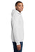 Gildan 18500 Mens Pill Resistant Hooded Sweatshirt Hoodie w/ Pouch Pocket White Model Side