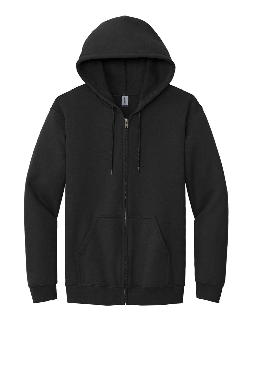 Gildan 18600 Mens Pill Resistant Full Zip Hooded Sweatshirt Hoodie w/ Pockets Black Flat Front