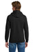 Gildan 18600 Mens Pill Resistant Full Zip Hooded Sweatshirt Hoodie w/ Pockets Black Model Back