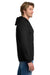Gildan 18600 Mens Pill Resistant Full Zip Hooded Sweatshirt Hoodie w/ Pockets Black Model Side