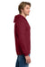 Gildan 18600 Mens Pill Resistant Full Zip Hooded Sweatshirt Hoodie w/ Pockets Cardinal Red Model Side