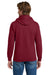 Gildan 18600 Mens Pill Resistant Full Zip Hooded Sweatshirt Hoodie w/ Pockets Cardinal Red Model Back