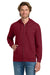 Gildan 18600 Mens Pill Resistant Full Zip Hooded Sweatshirt Hoodie w/ Pockets Cardinal Red Model Front