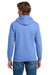 Gildan 18600 Mens Pill Resistant Full Zip Hooded Sweatshirt Hoodie w/ Pockets Carolina Blue Model Back