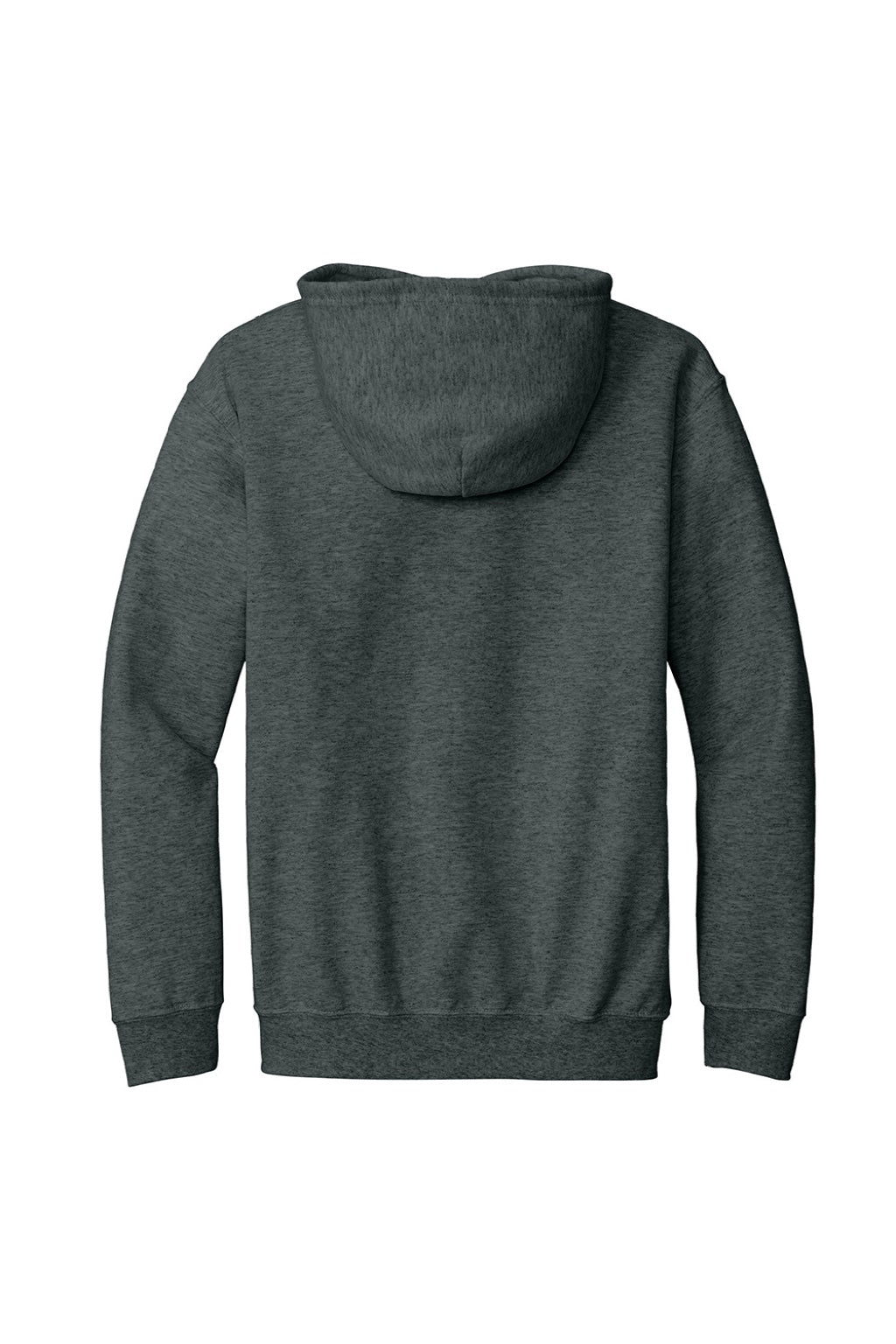 Gildan 18600 Mens Pill Resistant Full Zip Hooded Sweatshirt Hoodie w/ Pockets Heather Dark Grey Flat Back