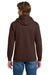 Gildan 18600 Mens Pill Resistant Full Zip Hooded Sweatshirt Hoodie w/ Pockets Dark Chocolate Brown Model Back