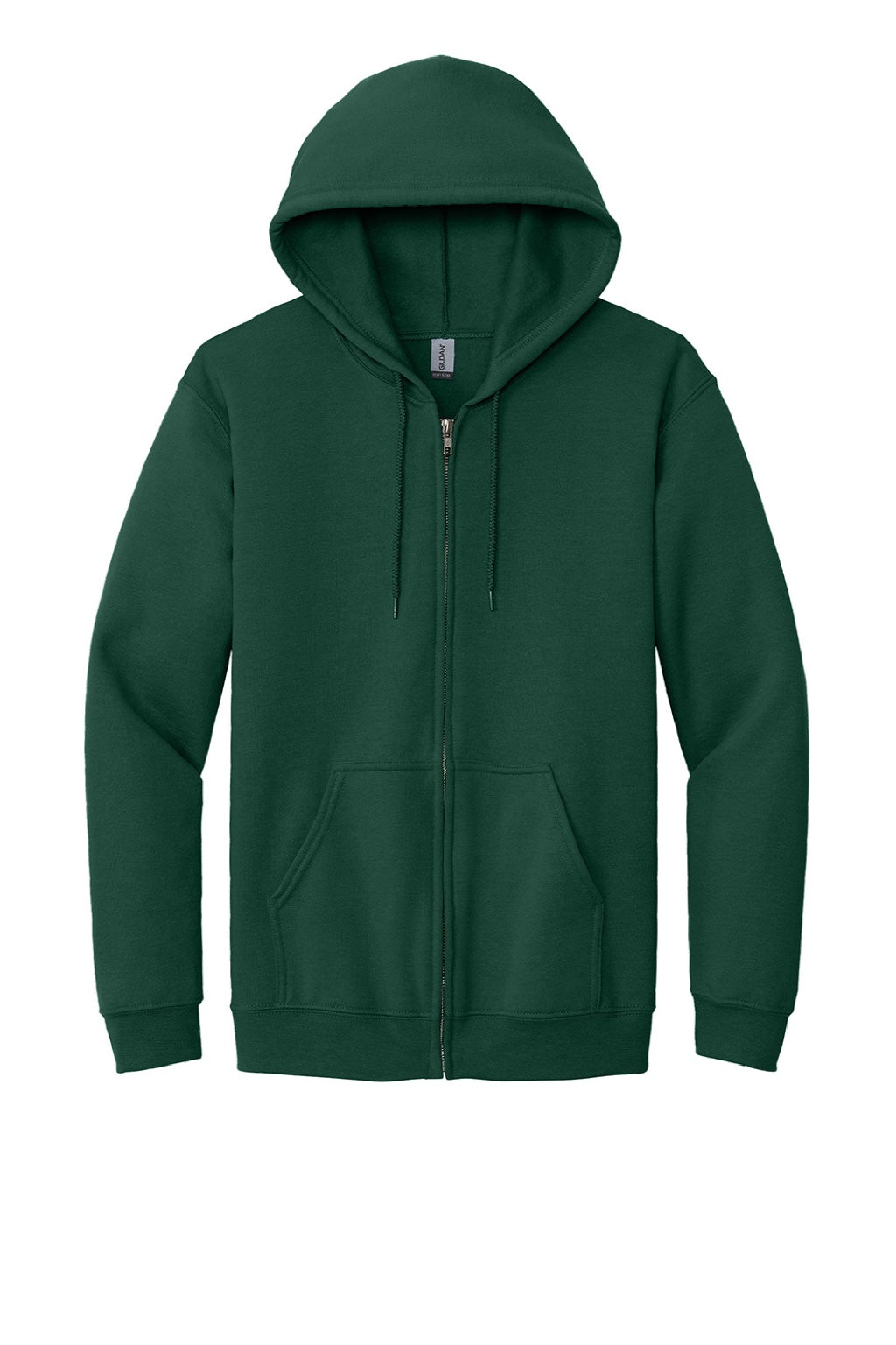 Gildan 18600 Mens Pill Resistant Full Zip Hooded Sweatshirt Hoodie w/ Pockets Forest Green Flat Front