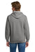 Gildan 18600 Mens Pill Resistant Full Zip Hooded Sweatshirt Hoodie w/ Pockets Heather Graphite Grey Model Back
