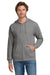 Gildan 18600 Mens Pill Resistant Full Zip Hooded Sweatshirt Hoodie w/ Pockets Heather Graphite Grey Model Front