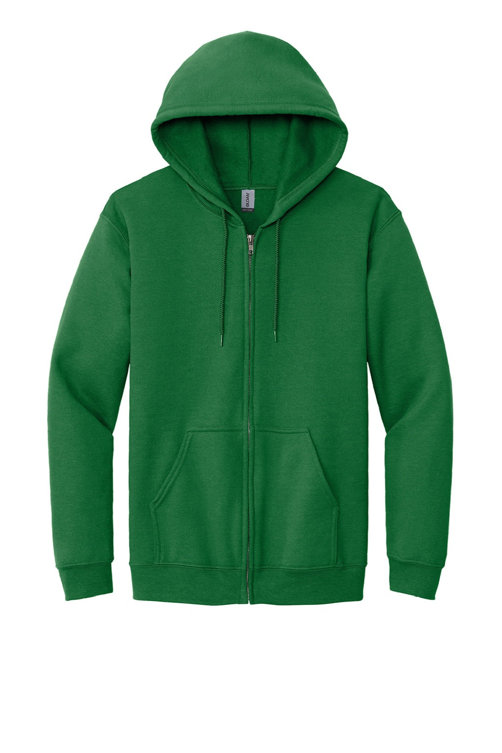 Gildan 18600 Mens Pill Resistant Full Zip Hooded Sweatshirt Hoodie w/ Pockets Irish Green Flat Front