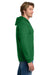 Gildan 18600 Mens Pill Resistant Full Zip Hooded Sweatshirt Hoodie w/ Pockets Irish Green Model Side
