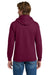 Gildan 18600 Mens Pill Resistant Full Zip Hooded Sweatshirt Hoodie w/ Pockets Maroon Model Back