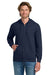 Gildan 18600 Mens Pill Resistant Full Zip Hooded Sweatshirt Hoodie w/ Pockets Navy Blue Model Front
