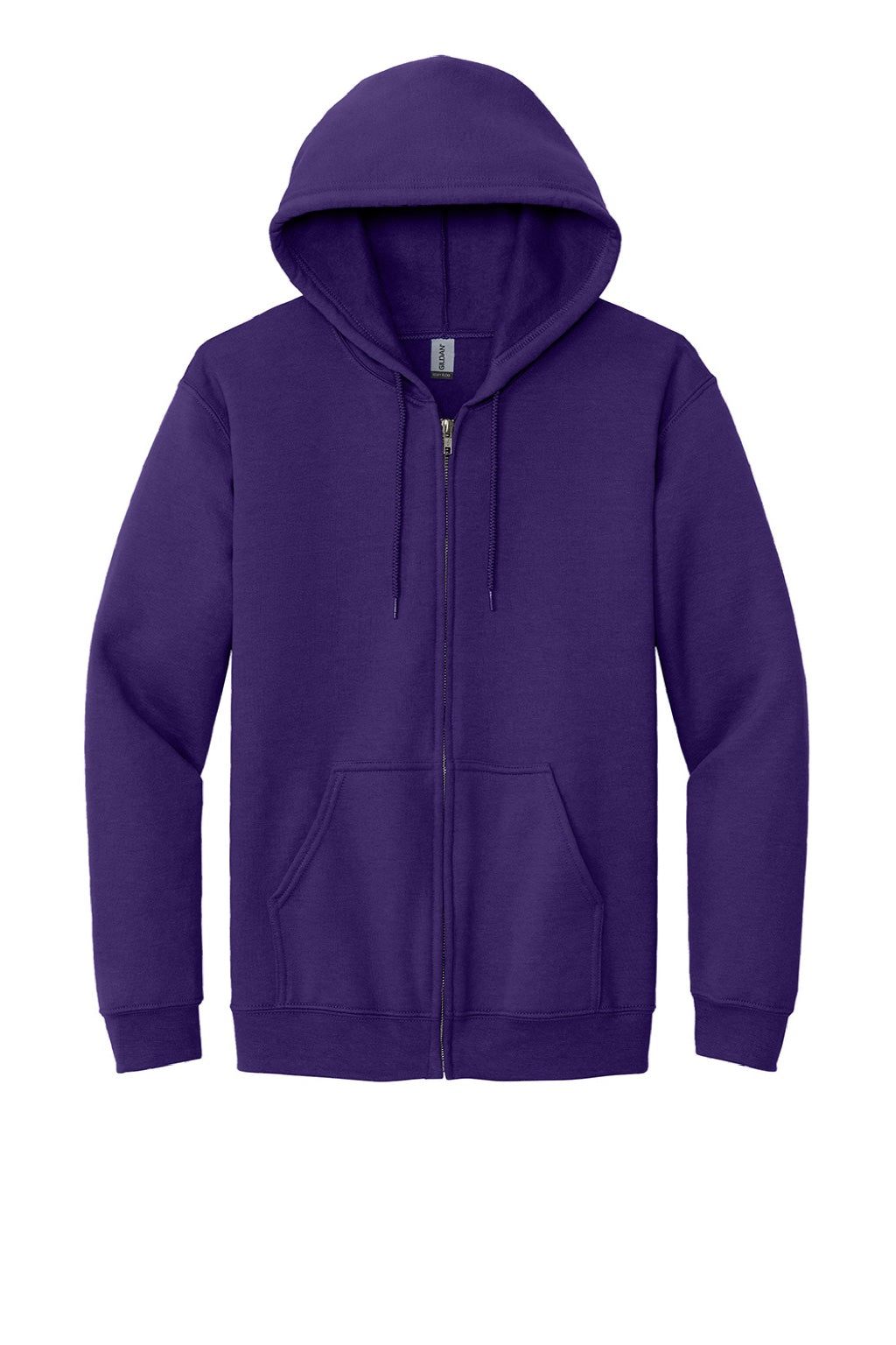 Gildan 18600 Mens Pill Resistant Full Zip Hooded Sweatshirt Hoodie w/ Pockets Purple Flat Front