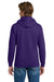 Gildan 18600 Mens Pill Resistant Full Zip Hooded Sweatshirt Hoodie w/ Pockets Purple Model Back
