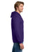Gildan 18600 Mens Pill Resistant Full Zip Hooded Sweatshirt Hoodie w/ Pockets Purple Model Side