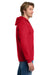 Gildan 18600 Mens Pill Resistant Full Zip Hooded Sweatshirt Hoodie w/ Pockets Red Model Side
