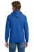 Gildan 18600 Mens Pill Resistant Full Zip Hooded Sweatshirt Hoodie w/ Pockets Royal Blue Model Back