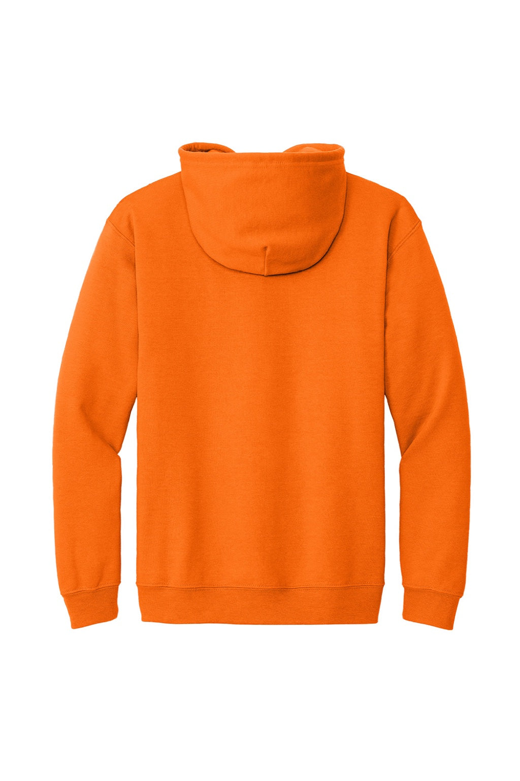 Gildan 18600 Mens Pill Resistant Full Zip Hooded Sweatshirt Hoodie w/ Pockets Safety Orange Flat Back