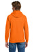 Gildan 18600 Mens Pill Resistant Full Zip Hooded Sweatshirt Hoodie w/ Pockets Safety Orange Model Back