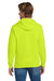 Gildan 18600 Mens Pill Resistant Full Zip Hooded Sweatshirt Hoodie w/ Pockets Safety Green Model Back