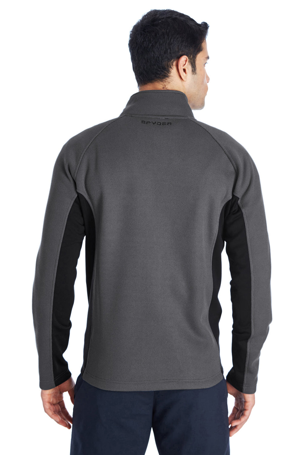 Spyder 187330 Mens Constant Full Zip Sweater Fleece Jacket Polar Grey/Black Model Back