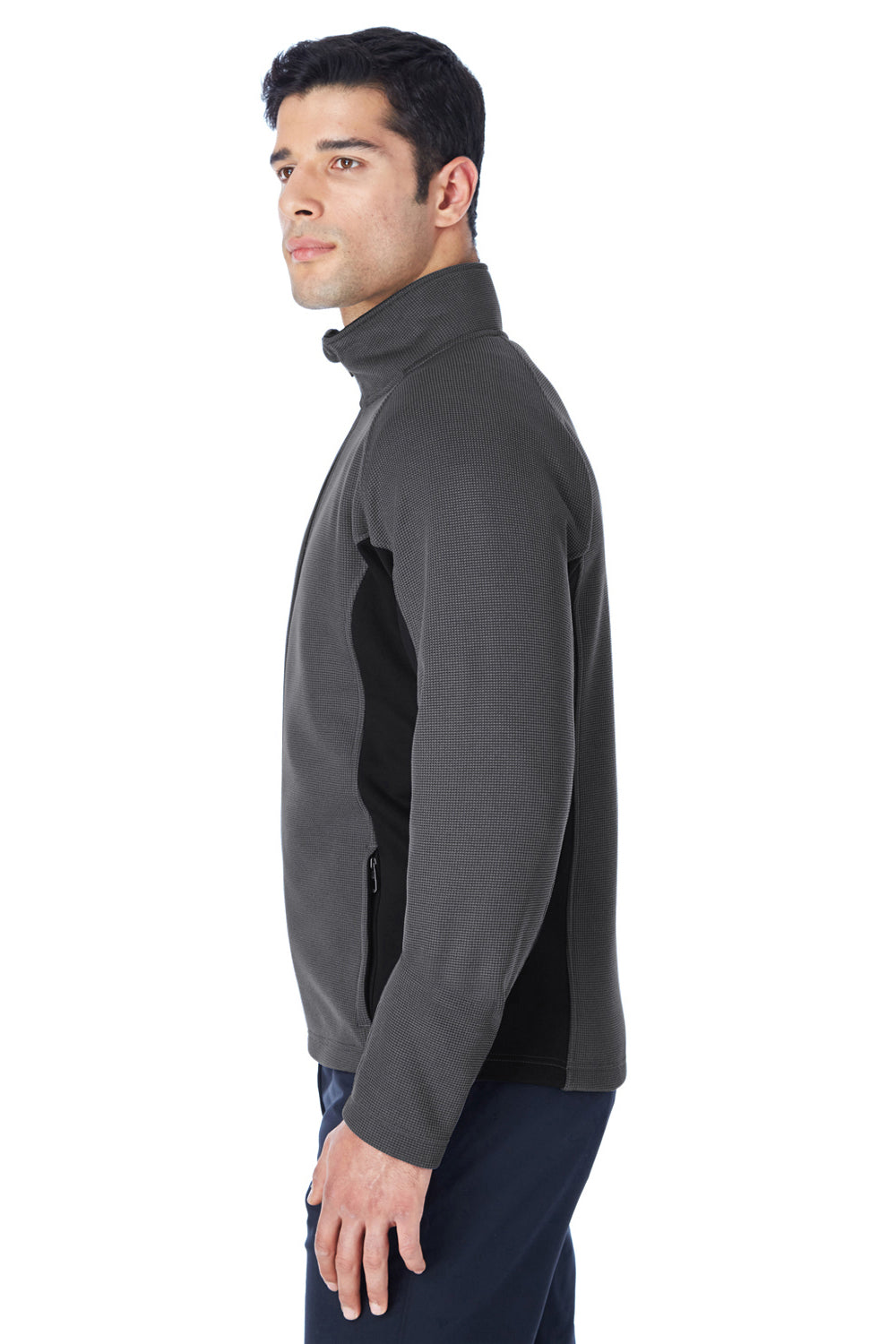 Spyder 187330 Mens Constant Full Zip Sweater Fleece Jacket Polar Grey/Black Model Side