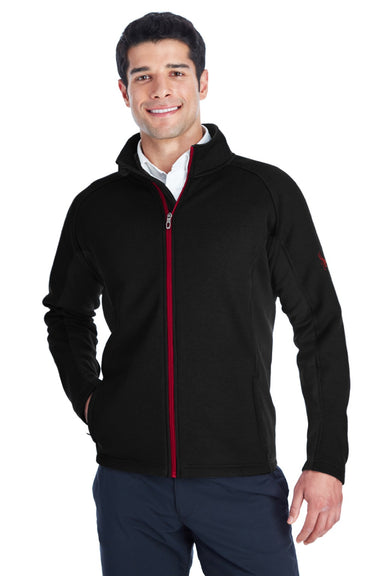 Spyder 187330 Mens Constant Full Zip Sweater Fleece Jacket Black/Red Model Front