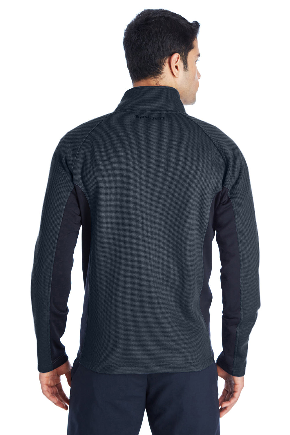 Spyder 187330 Mens Constant Full Zip Sweater Fleece Jacket Frontier Blue/Black Model Back