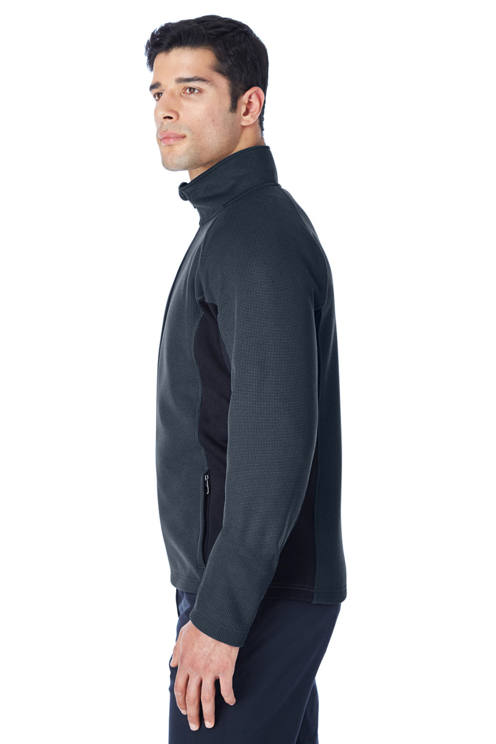Spyder 187330 Mens Constant Full Zip Sweater Fleece Jacket Frontier Blue/Black Model Side